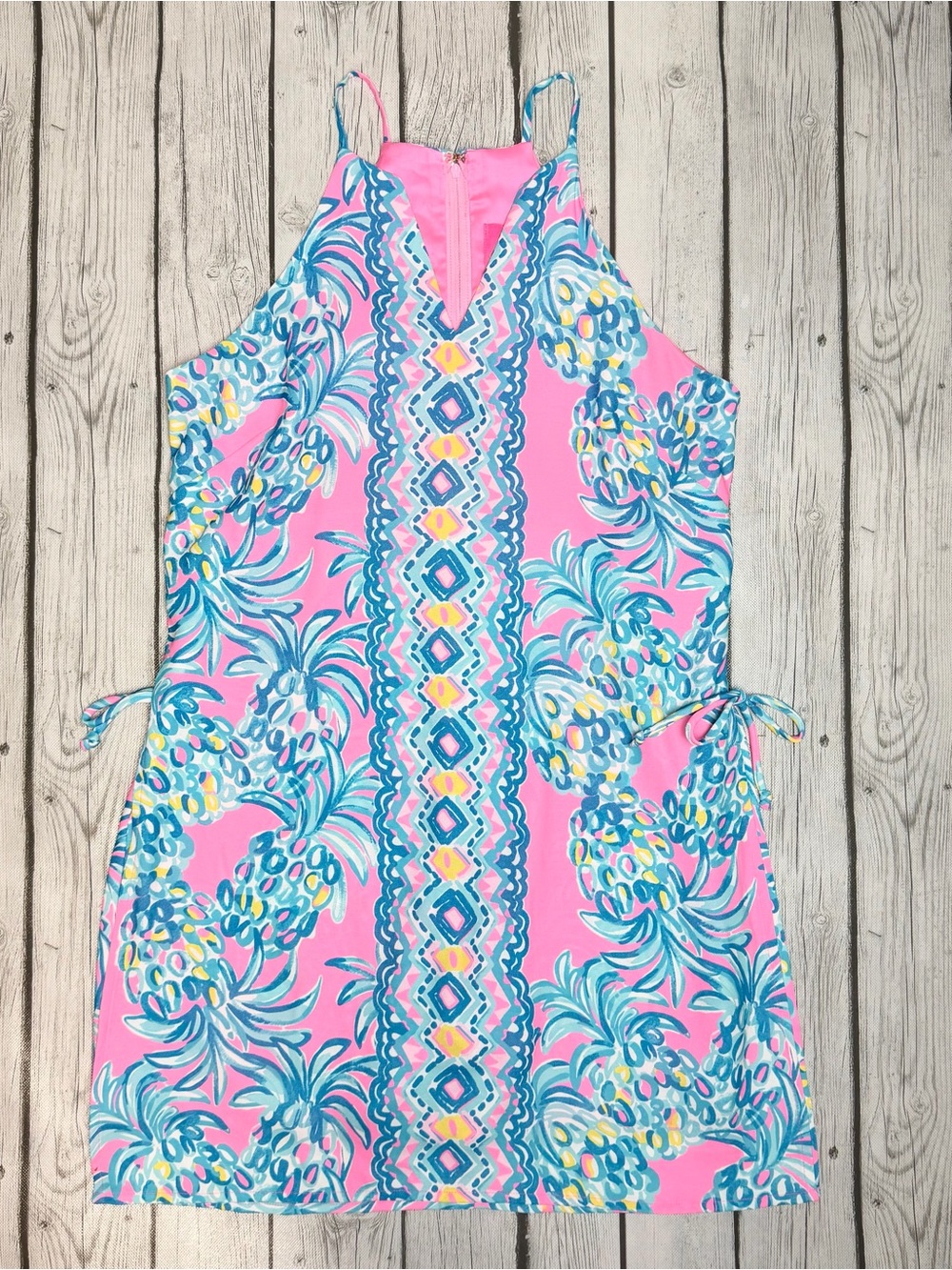 Lilly Pulitzer Women's 4 Pearl Romper Pink Pineapple Beat The Heat Skort Dress
